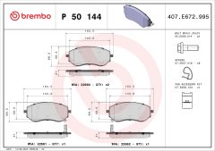 BREMBO P 50 144 — Plăcuțe de frână disc