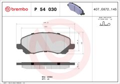 BREMBO P 54 030 — Plăcuțe de frână disc