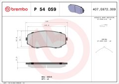 BREMBO P 54 059 — Колодки тормозные дисковые