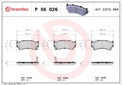 BREMBO P 56 026 — Колодки тормозные дисковые