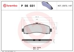 BREMBO P 56 031 — Колодки тормозные дисковые