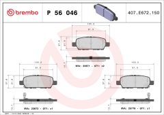 BREMBO P 56 046 — Plăcuțe de frână disc