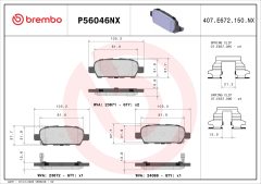 BREMBO P56046NX — Plăcuțe de frână disc