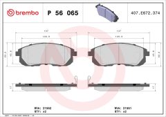BREMBO P 56 065 — Колодки тормозные дисковые