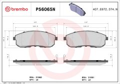 BREMBO P56065N — Колодки тормозные дисковые