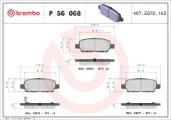 BREMBO P 56 068 — Plăcuțe de frână disc