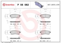 BREMBO P 56 082 — Plăcuțe de frână disc