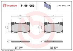 BREMBO P 56 089 — Plăcuțe de frână disc