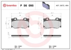 BREMBO P 56 095 — Plăcuțe de frână disc
