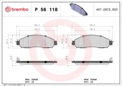 BREMBO P 56 118 — Plăcuțe de frână disc
