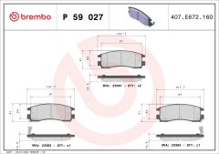 BREMBO P 59 027 — Колодки тормозные дисковые