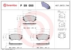 BREMBO P 59 055 — Колодки тормозные дисковые