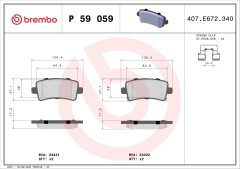 BREMBO P 59 059 — Plăcuțe de frână disc