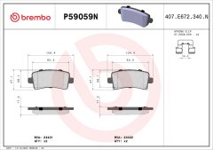 BREMBO P59059N — Plăcuțe de frână disc