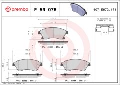 BREMBO P 59 076 — Колодки тормозные дисковые