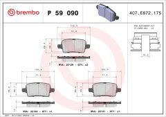 BREMBO P 59 090 — Колодки тормозные дисковые