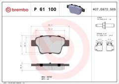 BREMBO P 61 100 — Колодки тормозные дисковые