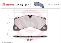 BREMBO P 65 017 — Plăcuțe de frână disc