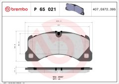 BREMBO P 65 021 — Plăcuțe de frână disc