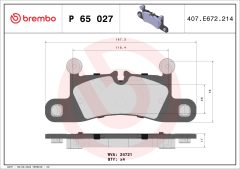 BREMBO P 65 027 — Plăcuțe de frână disc