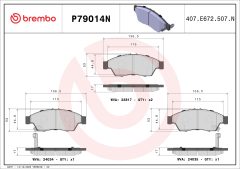 BREMBO P79014N — Plăcuțe de frână disc