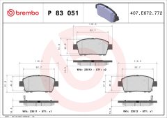 BREMBO P 83 051 — Колодки тормозные дисковые