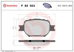 BREMBO P 83 054 — Plăcuțe de frână disc
