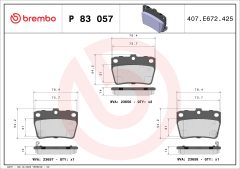 BREMBO P 83 057 — Колодки тормозные дисковые