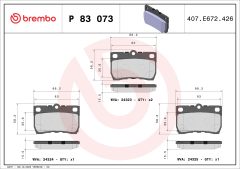 BREMBO P 83 073 — Plăcuțe de frână disc