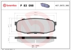 BREMBO P 83 098 — Plăcuțe de frână disc