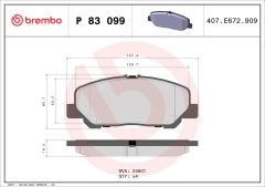 BREMBO P 83 099 — Колодки тормозные дисковые