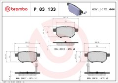 BREMBO P 83 133 — Колодки тормозные дисковые