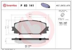 BREMBO P 83 141 — Plăcuțe de frână disc