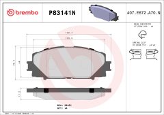 BREMBO P83141N — Plăcuțe de frână disc