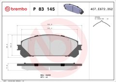 BREMBO P 83 145 — Колодки тормозные дисковые