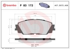 BREMBO P 83 172 — Plăcuțe de frână disc