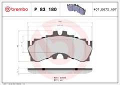 BREMBO P 83 180 — Колодки тормозные дисковые