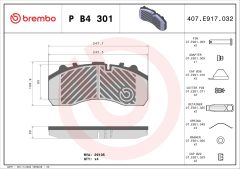 BREMBO P B4 301 — Plăcuțe de frână disc