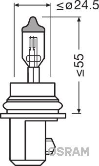 OSRAM 9007 — Bec fază lungă