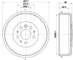 MINTEX MBD120 — Tambur de frână