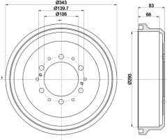 MINTEX MBD084 — Tambur de frână