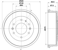 MINTEX MBD314 — Tambur de frână
