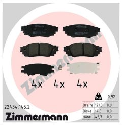 ZIMMERMANN 22434.145.2 — Plăcuțe de frână disc