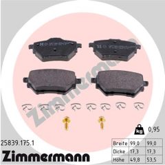 ZIMMERMANN 25839.175.1 — Plăcuțe de frână disc