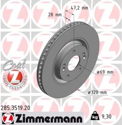 ZIMMERMANN 285.3519.20 — Тормозной диск