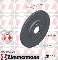 ZIMMERMANN 285.3550.20 — Тормозной диск