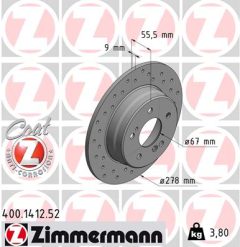 ZIMMERMANN 400.1412.52 — Тормозной диск
