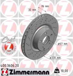 ZIMMERMANN 400.3606.20 — Тормозной диск