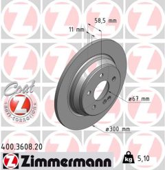 ZIMMERMANN 400.3608.20 — Тормозной диск