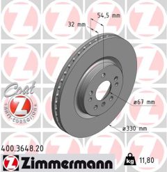 ZIMMERMANN 400.3648.20 — Disc de frână